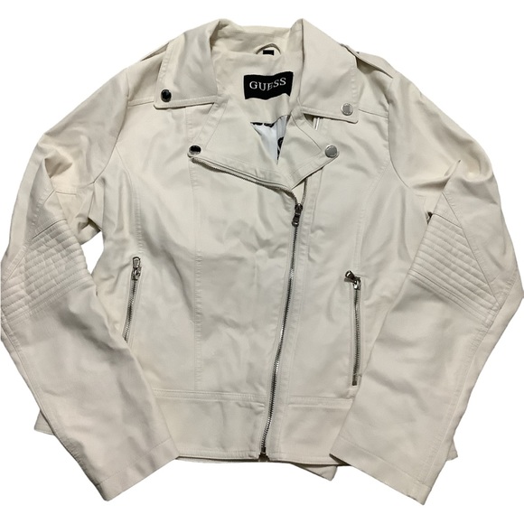 Guess white leather jacket - Picture 1 of 4